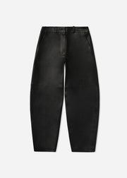 Cropped Leather Trouser - Black - CO Collections